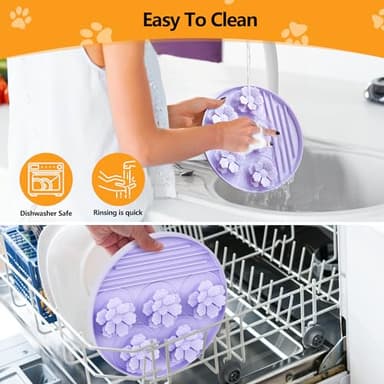 AWINNER Slow Feeder Dog Bowl Make Mealtime Fun and Healthy with - Reduce Overeating and Aid Digestion Cat Lick Mat (Purple) - Image 6