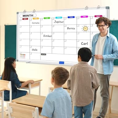 CALENBO Large Monthly Calendar Whiteboard for Wall 72" x 40", Dry Erase Board Calendar for Wall Mounted Board, Office White Board Monthly Planning Board Bulletin Board for School, Home Use - Image 6