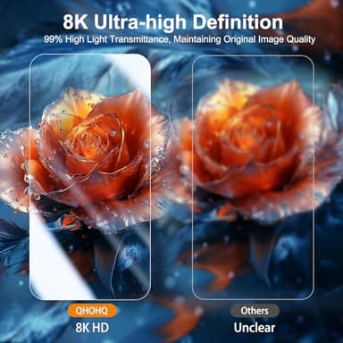 QHOHQ [1-Second Auto-Install] 3 Pack Screen Protector for iPhone 17 + 1 Set Camera Lens Protector, 9H+ Shatterproof Tempered Glass, [12FT Military Grade Protection], Anti-Fingerprint, Case Friendly - Image 7