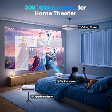 [Netflix App/Dolby Audio] FUDONI Smart Projector with WiFi and Bluetooth, Native 1080P 25000L 4K Decoding for Home Cinema, Outdoor Movie Projector with Apps, Built-in Netflix/YouTube/Prime Video - Image 8