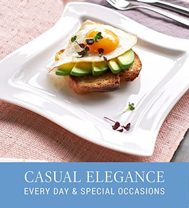 Villeroy & Boch New Wave Dinner Plates, Set of 4, Premium Porcelain, Made in Germany, 10.5 in - Image 5