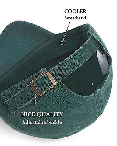 FURTALK Unisex Vintage Washed Unstructured Baseball Cap Washed Cotton Adjustable Dad Hat Forest Green - Image 2