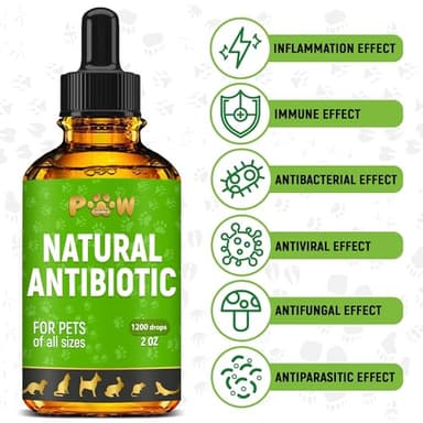 Dog Antibiotics for Infection, Coughs, UTIs, Allergies, Itching | Natural Antibiotics for Cats to Support Skin, Coat, & Digestion | for All Breeds & Ages | 2 oz - Image 2