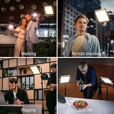 Neewer 2 Packs Dimmable Bi Color 480 LED Video Light Kit, 3200~5600K CRI 96+ LED Panel with U Bracket, 75 inches Tripod Light Stand for YouTube Recording Studio Photography Streaming Key Lighting - Image 6