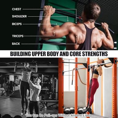 Pull Up Assistance Bands 260lbs, Heavy Pull Up Bands Resistance Bands for Pull Ups Working Out with Feet Rest, Pull Up Bar Bands Assistance Bands Strength Training Workout Equipment, Height Adjustable - Image 6