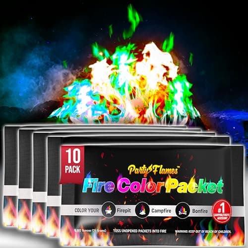 Fire Color Changing Packets Fire Pit (10 Pack) - Perfect for Any Campfire, Bonfire & Outdoor Fireplaces - Perfect Magic Cosmic Mystical Campfire Accessories - Camping Games - Image 1