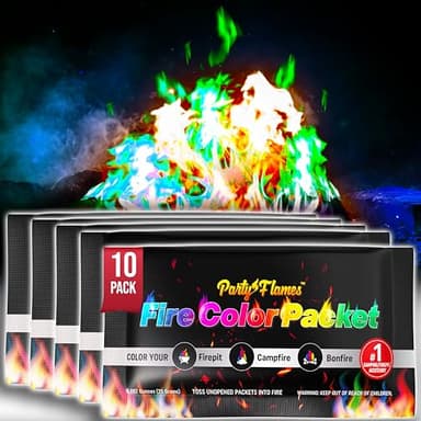 Fire Color Changing Packets Fire Pit (10 Pack) - Perfect for Any Campfire, Bonfire & Outdoor Fireplaces - Perfect Magic Cosmic Mystical Campfire Accessories - Camping Games - Image 1