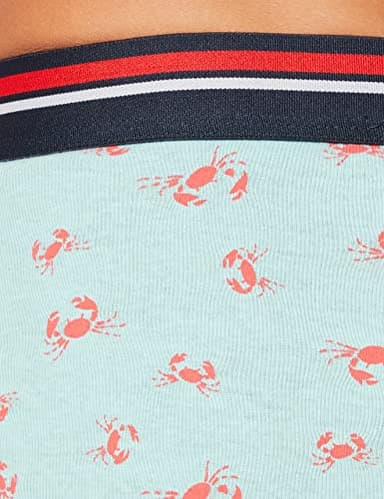 Amazon Essentials Men's Underwear Boxer Briefs, Comfortable Cotton, Tag-Free, Pack of 5, Blue Stripe/Crabs/Grey Heather/Light Blue/Sharks, Small - Image 5