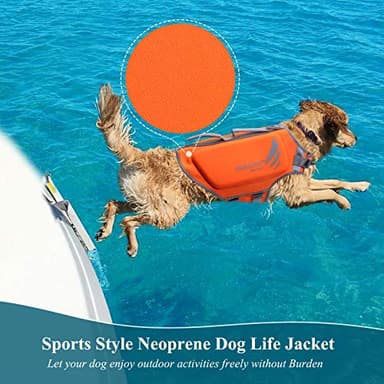 VIVAGLORY High Buoyancy Dog Life Vest, Swimming Vest with Handle, Dog Life Jacket for Swimming & Boating, Buoyancy for Puppy Doggy, XL, Orange - Image 3