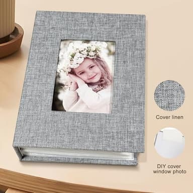 HenPisen Photo Album 4x6 100 Pockets, Linen Cover Top Loader Vertical, Slip-in Picture Grey Pockets Albums for Wedding, Family, Anniversary, Baby, Vacation - Image 3