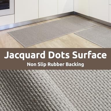 AMOAMI Kitchen Mats for Floor, Kitchen Rugs Non Slip Machine Washable, Kitchen Runner Rugs Non Skid Super Absorbent Dirt Resist in Front of Sink Standing Mat, 20"x32" Light Grey - Image 5