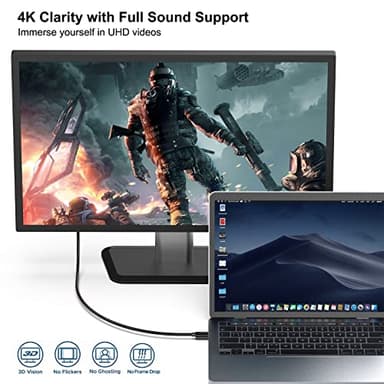 BENFEI USB C to DisplayPort 1.8 Meter Cable(8K@60Hz 4K@144Hz), USB Type-C to DP Adapter [Thunderbolt 3/4 Compatible] with iPhone 15 Pro/Max, MacBook Pro/Air 2023, iPad Pro, iMac, S23, XPS 17 and More - Image 2