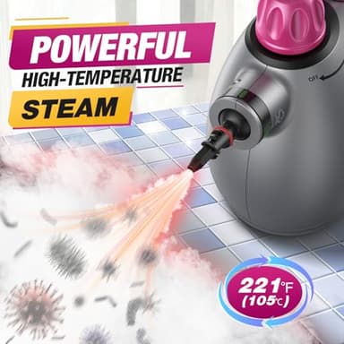 Handheld Steam Cleaner, Multi-Purpose Pressurized Steamer with Safety Lock & 14 Accessories, 450ML Tank for Home, Car, Furniture, Grout, Upholstery, Couch Cleaning (Purple) - Image 3