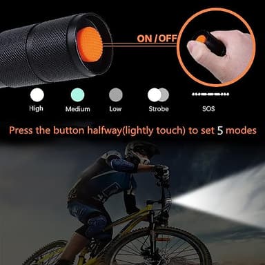 2 Pack Flashlights High Lumens, 5 Modes Zoomable LED Tactical Flashlight, Waterproof Handheld Flash Light for Camping Home Emergencies, Christmas Stocking Stuffers Gifts for Men, Camping Essentials - Image 4