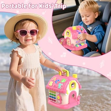 Fidecexv Montessori Toys for 1 Year Old Girl Gifts, 12-in-1 Musical House Toddler Learning Toys for 1-2, 1st First Birthday Gifts for Girls and Boys Baby 6-12 12-18 6-24 Months - Image 6