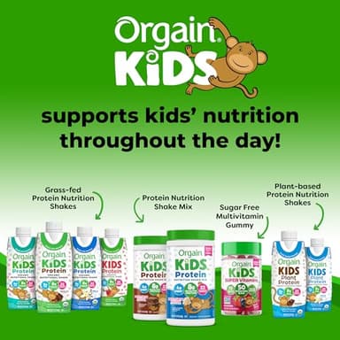 Orgain Organic Kids Protein Nutritional Shake, Chocolate - 8g of Protein, 22 Vitamins & Minerals, Fruits & Vegetables, Gluten Free, Soy Free, Non-GMO, 8.25 Fl Oz (Pack of 12) - Image 6