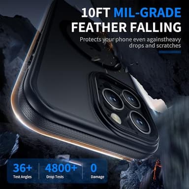 Yzoiko Strong Magnetic for iPhone 16 Pro Max case [10Ft Military-Grade Protection] Compatible with fit MagSafe Shockproof Slim Thin Cover case for iPhone 16 Pro Max 6.9 inch, Bumper Black - Image 3