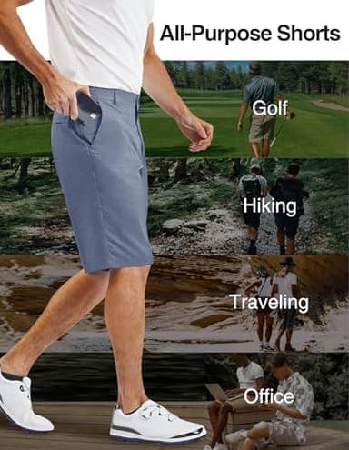 PULI Mens Golf Hiking Shorts Lightweight Casual Dress 12" Inseam Work Stretch Travel Hybrid Quick Drying with Pockets - Image 6