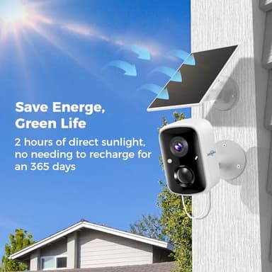 Hiseeu Solar Security Cameras Wireless Outdoor, Battery Powered 3K 4MP Surveillance Indoor WiFi Smart Cameras for Home Security Outside, Motion Detection, Waterproof, Color Night Vision, 2-Way Audio - Image 4