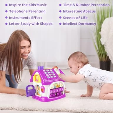 Marstone Toddler Toys for 1 Year Old Girl Gifts: 8 in 1 Multi-Functional Learning Baby Musical House for 1 2 3 Yr Old Girl and Boy Birthday Gifts, Educational Baby Toys 6-12, 12-18 Months - Image 6
