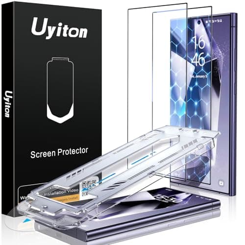 Uyiton UnBreak-Glass for Samsung Galaxy S24 Ultra Screen Protector, [Ultrasonic Fingerprint Support][Auto-Alignment Frame] Scratch-Resistant Bubble-Free S24 Ultra Screen Protector(6.8'' 5G), 2 Pack - Image 1