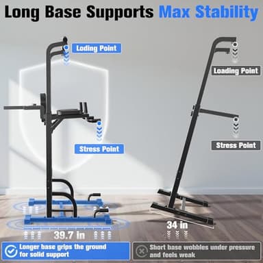 Sportsroyals Power Tower Dip Station Pull Up Bar for Home Gym Strength Training Workout Equipment, 450LBS - Image 3
