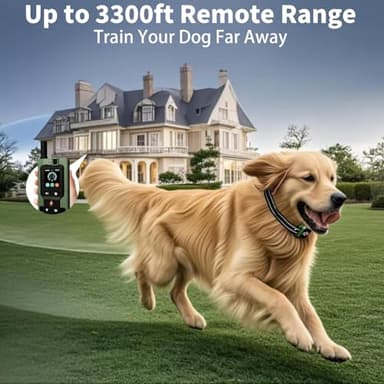 Dog Training Collar with Remote - Upgraded 5 Modes with Step Counting & Light Dog Shock Collar 3300FT IP67 Waterproof Rechargeable E-Collar for Large Medium Small Dogs (Green) - Image 4