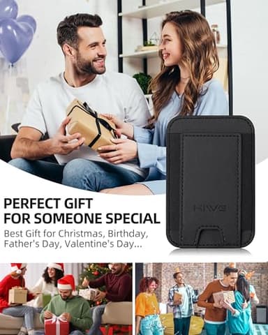 for MagSafe Wallet, Stronger Magnetic Wallet for iPhone 17/16/15/14/13/12 Series, 7 Cards Holder, Magnetic Phone Wallets, Vegan Leather Minimalist Slim RFID for iPhone Wallets, 1 Slot, Black & Black - Image 9