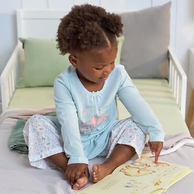 Gerber Toddler Girls' 2-piece Pajama Set (Flame Resistance Top + Bottom), Bunny, 5T - Image 5