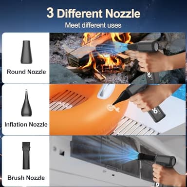Compressed Air Duster, 180000PRM Electric Air Duster with Stepless Speed Regulation, USB Rechargeable Cordless Portable Air Blower for Home, Car, Computer, and Keyboard Cleaning - Image 7