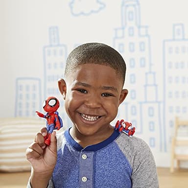 Spidey and His Amazing Friends Hero Reveal 2-Pack, 4-Inch Marvel Action Figures Mask-Flip Feature, Spidey and Trace-E, 3+ Years - Image 5
