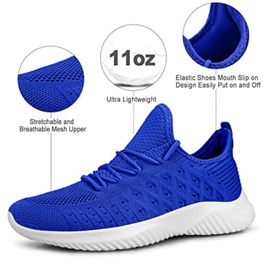 Feethit Womens Slip On Walking Shoes Non Slip Running Shoes Breathable Workout Shoes Lightweight Gym Sneakers Royal Blue Size 10 - Image 2