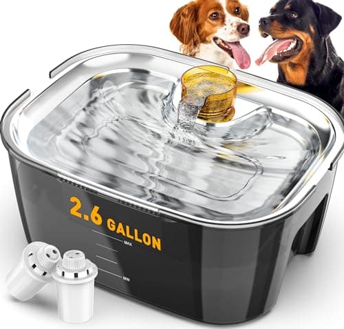 Dog Water Fountain, Dog Water Fountain for Large Dogs Stainless Steel, Large Dog Water Bowl Dispennser 2.6Gal 10L Pet Water Fountain, BPA Free - Image 1