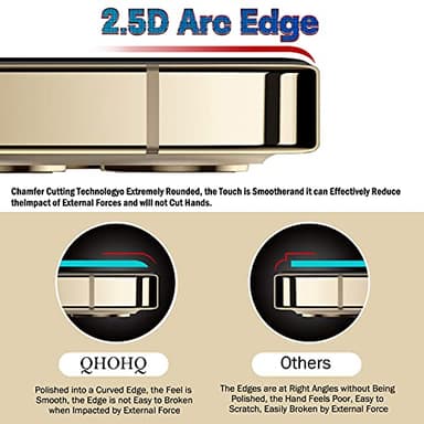 QHOHQ 3 Pack Screen Protector for iPhone 13 Pro 6.1 Inch with 3 Pack Tempered Glass Camera Lens Protector, Ultra HD, 9H Hardness, Scratch Resistant - Case Friendly [Not fit iPhone 13 Pro Max 6.7"] - Image 4