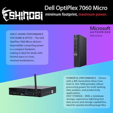 Dell OptiPlex 7060 Micro PC | Intel Core i5-8500T | 16GB RAM | 512GB NVME | Windows 11 Pro | Built in AX210 Wi-Fi+ BT | Mini Desktop Computer (Renewed) (16GB RAM + 512GB NVME) - Image 2