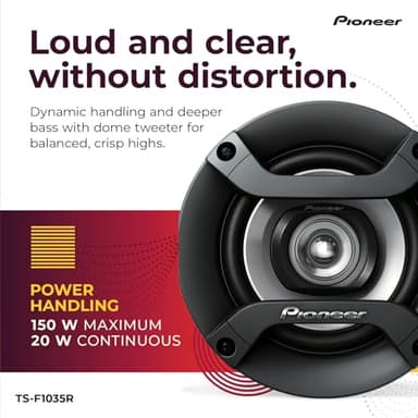 Pioneer F-Series TS-F1035R 4” 2-Way Speakers (Pair) – 150W Max, Balanced Sound + Smooth Treble, Great Stock Replacement, High-Efficiency Speaker Designed for OEM Power - Image 4