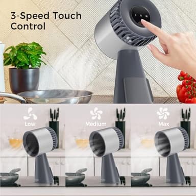 Empava Portable Range Hood for Cooking, 3-Speed Desktop Kitchen Exhaust Fan for Indoor BBQ, Hot Pot and RV, Detachable Filter and Oil Cup, 13pc Cotton Filter - Image 4