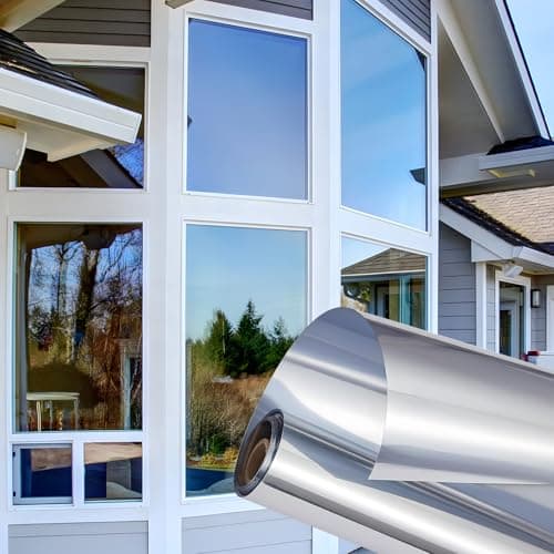 Coavas Window Privacy Film One Way, See Out Not in Windows Tint for Home, Mirror Reflective Blocking Sun Heat Glass Coverings UV Static Cling, 17.5x78.7 Inch - Image 1