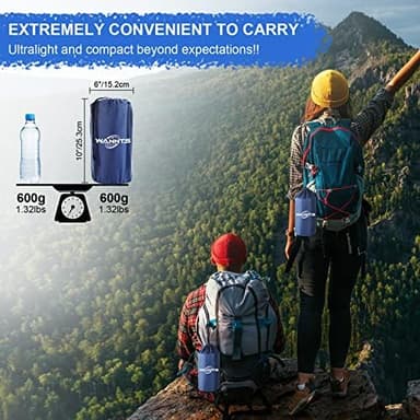 WANNTS Sleeping Pad, Ultralight Inflatable Sleeping Pad for Camping, Built-in Pump, Ultimate for Hiking - Airpad, Carry Bag,-Compact & Lightweight Camping pad(Blue - Image 5