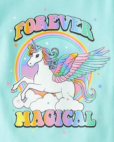 The Children's Place,Baby Girls,and Toddler Long Sleeve Top and Pants Snug Fit 100% Cotton 2 Piece Pajama Set,Forever Magical,18 Months,24 Months - Image 2