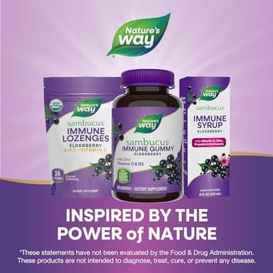 Nature’s Way Sambucus Elderberry Gummies, Immune Support Gummies*, Black Elderberry with Vitamin C and Zinc, 60 Gummies - Image 8