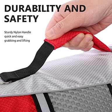 Queenmore Dog Life Jacket Swimming Vest Small Medium Dogs Neoprene Life Vest Lightweight Reflective Dog Lifesaver for Boating Kayaking Red,XS - Image 3