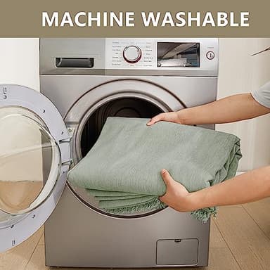 MYSKY HOME Sectional Couch Cover Blanket Living Room Furniture Protector for Pets, Farmhouse Home Decor Sofa Covers Tassel Chenielle Sofa Slipcover Soft Throw Couch for Dogs, 71" X 150", Sage Green - Image 6