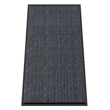 Kuyal Front Door Mat, 3'x6' Indoor Outdoor Entrance Mat, Commercial Floor Mats Inside Outside Entrance, Heavy Duty Durable Welcome Mats, Rubber Backing Non Slip Outdoor Mats for Entryway,Dark Gray - Image 1
