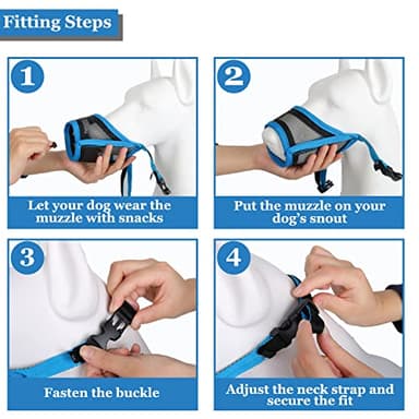 LUCKYPAW Dog Muzzle, Mesh Muzzle for Large Medium Dogs, Soft Mouth Cover to Prevent Biting Chewing, Drinkable Breathable Adjustable Puppy Mouth Guard (L, Black) - Image 8