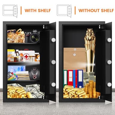 6.0 Cub Extra Large Home Safe, Anti-theft Steel Safe Box with Backup Keys, Digital Keypad and Alarm System, Home Security Safety Box for Money Firearm Medicines Valuables - Image 5