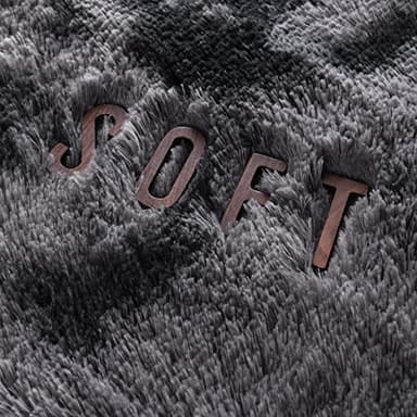 Hutha 9x12 Large Area Rugs for Living Room, Super Soft Fluffy Modern Bedroom Rug, Tie-Dyed Dark Grey Indoor Shag Fuzzy Carpets for Girls Kids Nursery Room Home Decor - Image 7