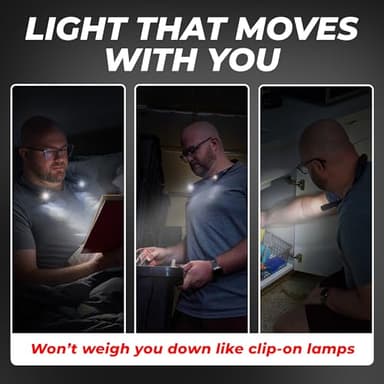 GearLight Hands-Free Rechargeable Book Light for Reading in Bed - Adjustable LED Lamp with 3 Light Modes - Compact, Flexible Neck Light for Reading, Studying, Travel - Gray - (Pack of 1) - Image 6