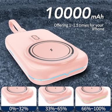 HUOTO for MagSafe Power Bank,10000mAh Magnetic Portable Charger 22.5W PD Fast Charging with Cables LED Display for MagSafe Battery Pack for iPhone 16/15/14/13/12,Gifts for Christmas Men Women - Image 2