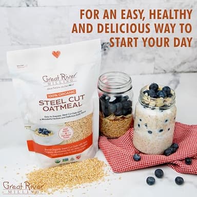 Great River Organic Milling, Oatmeal, Steel Cut Oats, Organic, 22 Ounces (Pack of 4) (Packaging May Vary) - Image 4